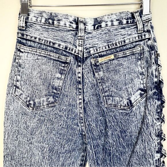 VTG Pure Jeanswear Acid Wash 80’s High Rise Side Lace Up Mom Jeans 9 Juniors - Picture 7 of 11